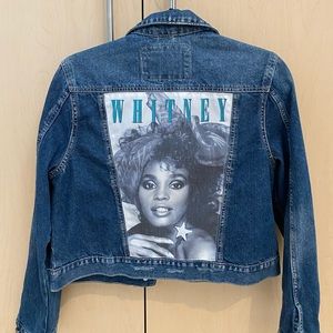 Brand New! Cotton On Denim Jacket with Whitney Houston